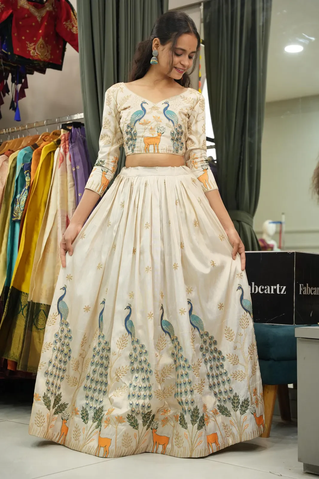 Women's Embroidered Shimmer Lehenga Choli with Sequins Work Mayuri - Image 5