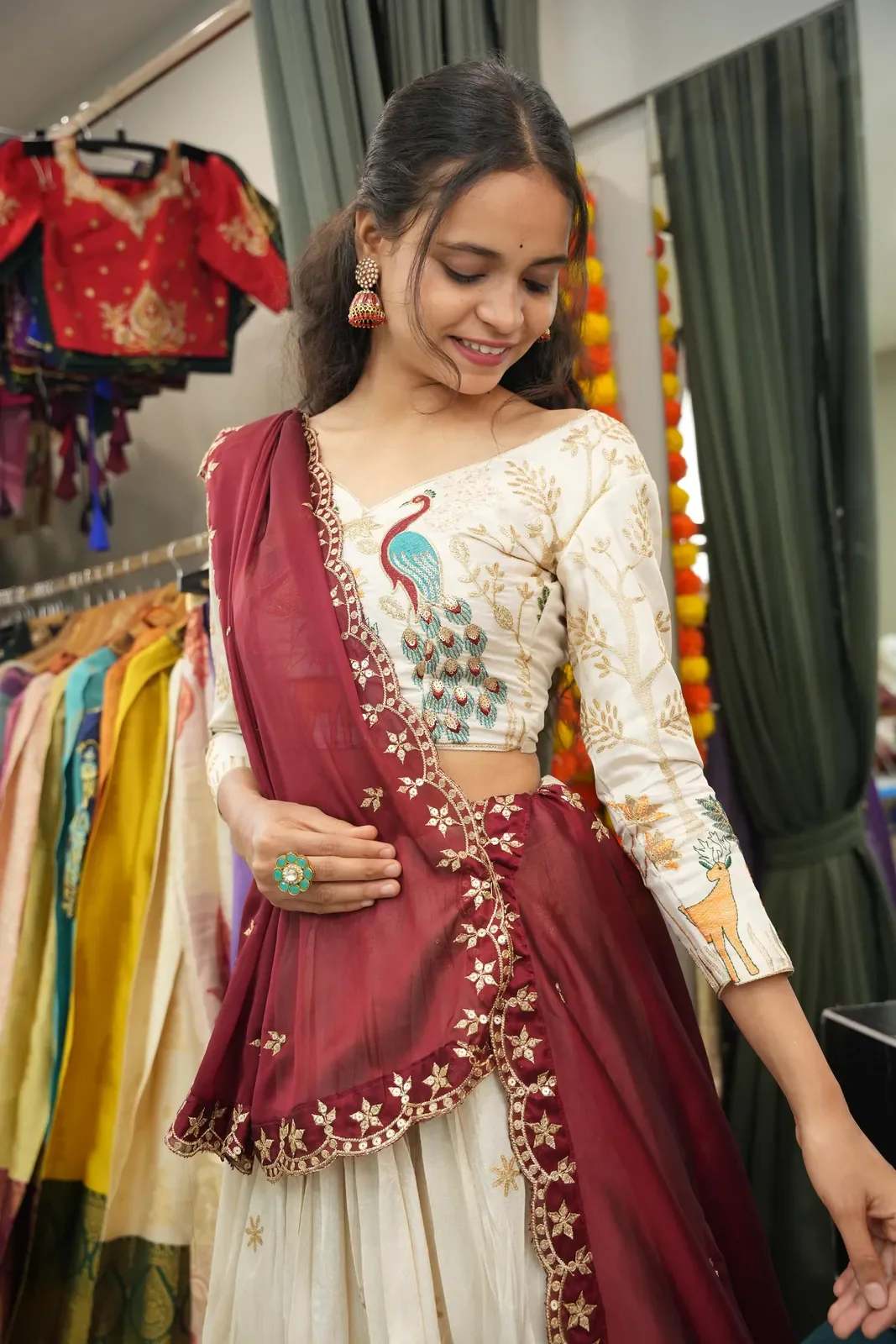 Women's Embroidered Shimmer Lehenga Choli with Sequins Work Mayuri - Image 52