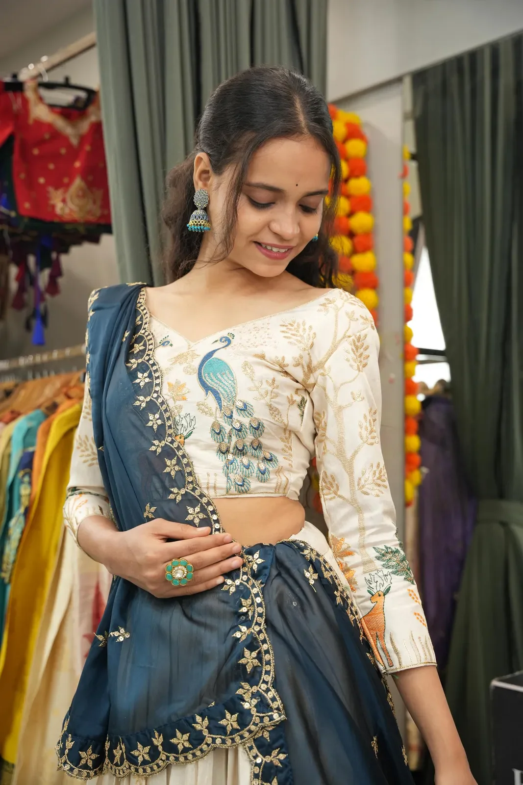 Women's Embroidered Shimmer Lehenga Choli with Sequins Work Mayuri - Image 7