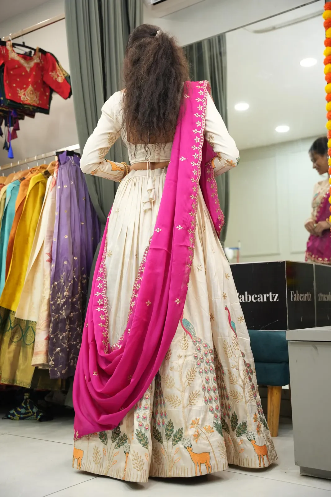 Women's Embroidered Shimmer Lehenga Choli with Sequins Work Mayuri - Image 9