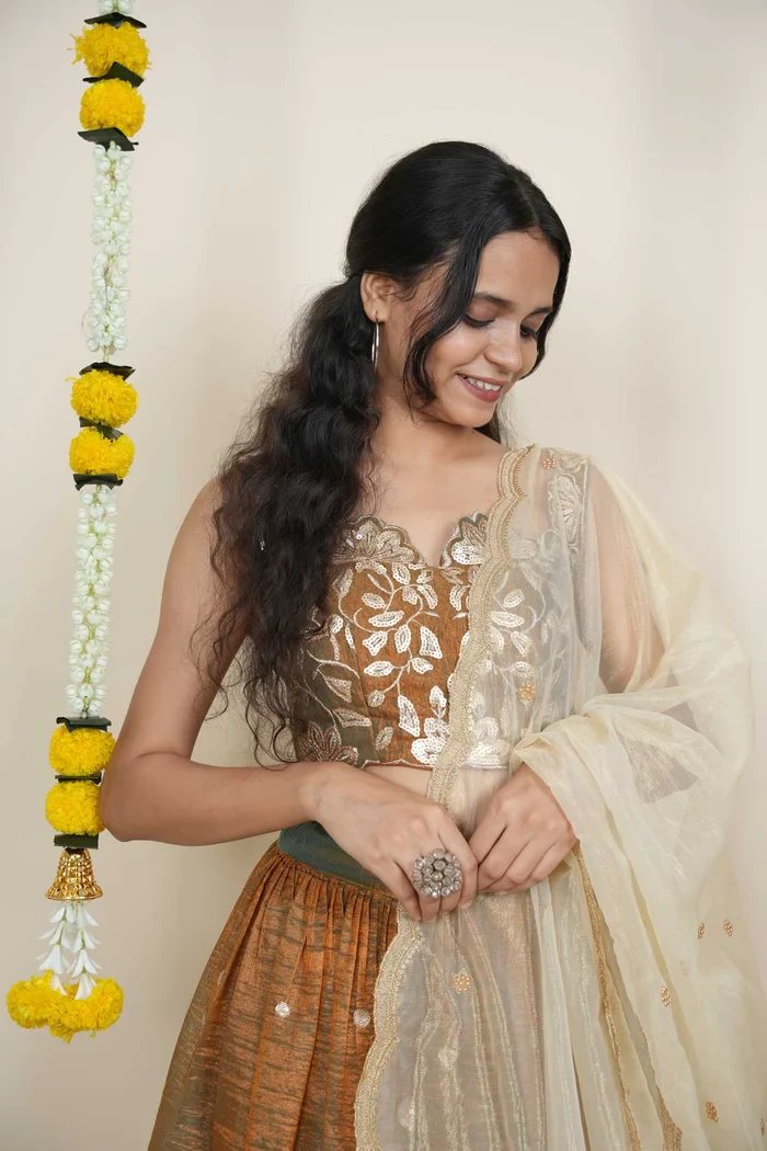 South Indian Festival Traditional Lehenga Choli Mithila - Image 13