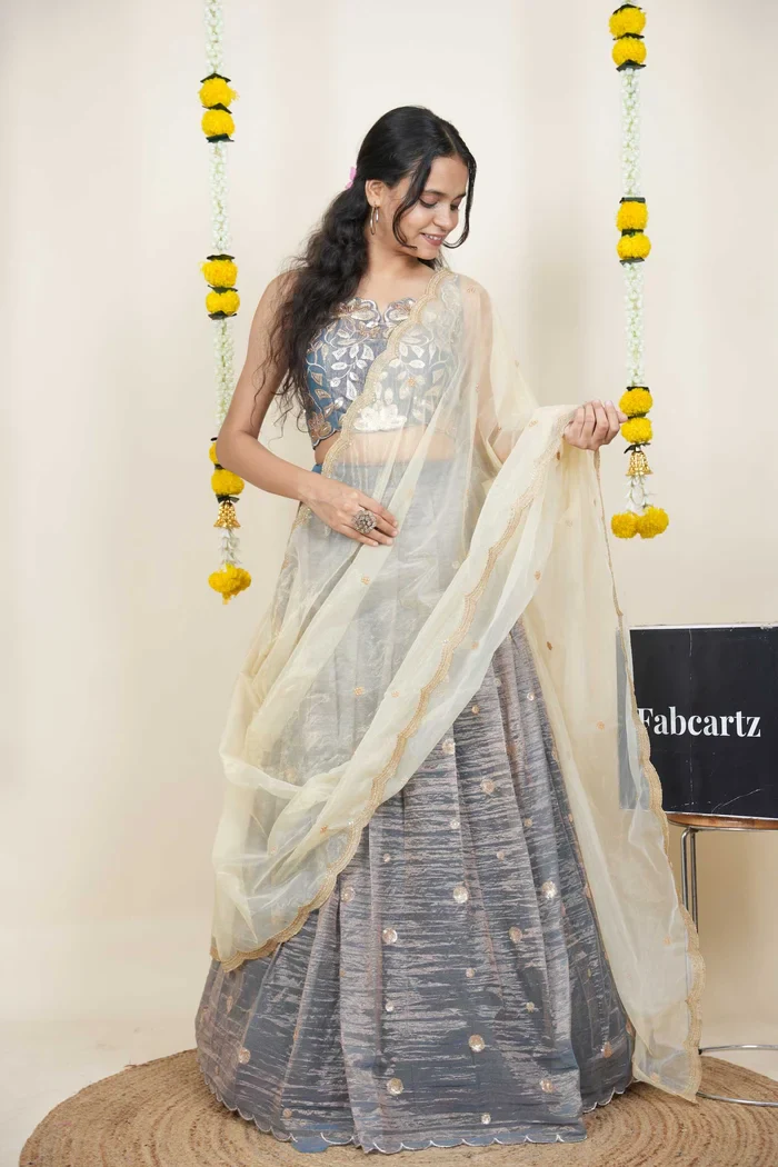 South Indian Festival Traditional Lehenga Choli Mithila - Image 3
