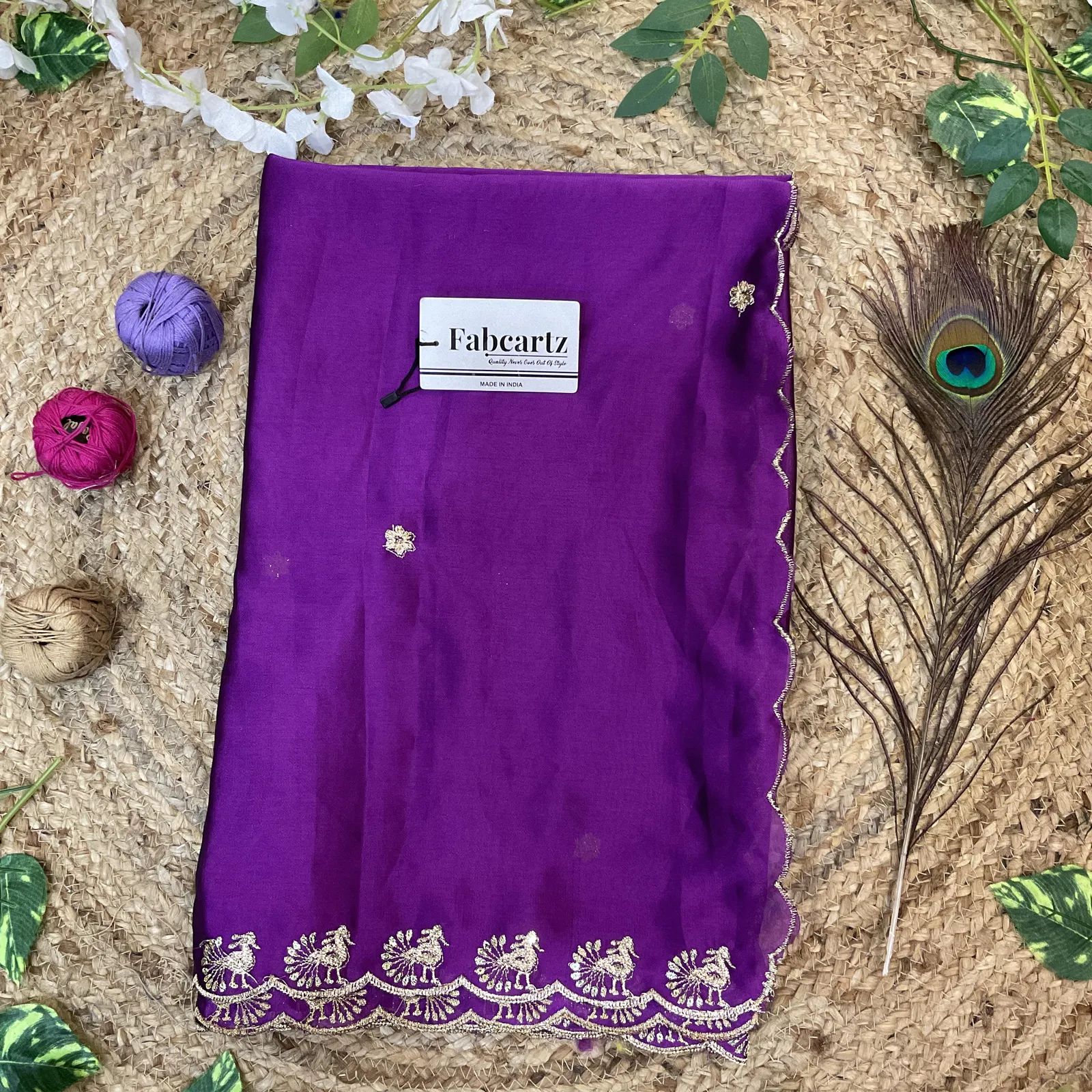 Beautiful Embroidery work Rangoli Dupatta for women | Only Dupatta MorniwalaDup - Image 4
