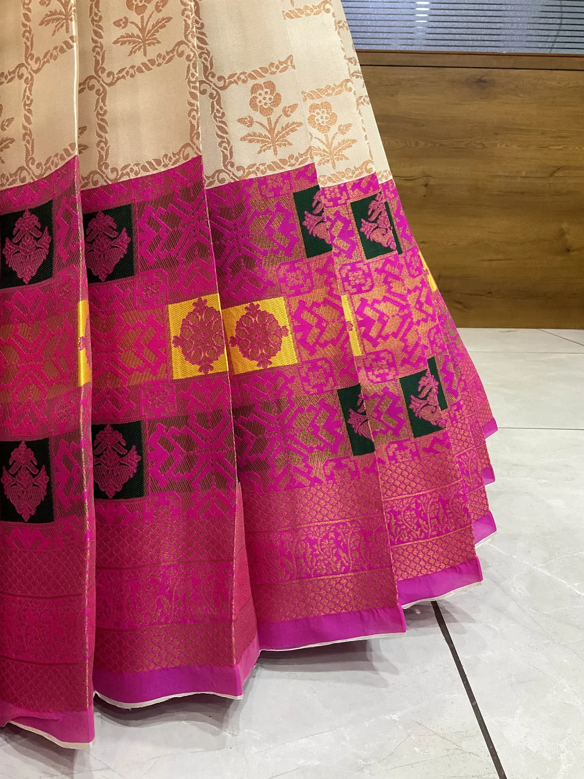 South Indian Festival Traditional Half Saree with Embroidered Blouse & Dupatta MultiRango - Image 10
