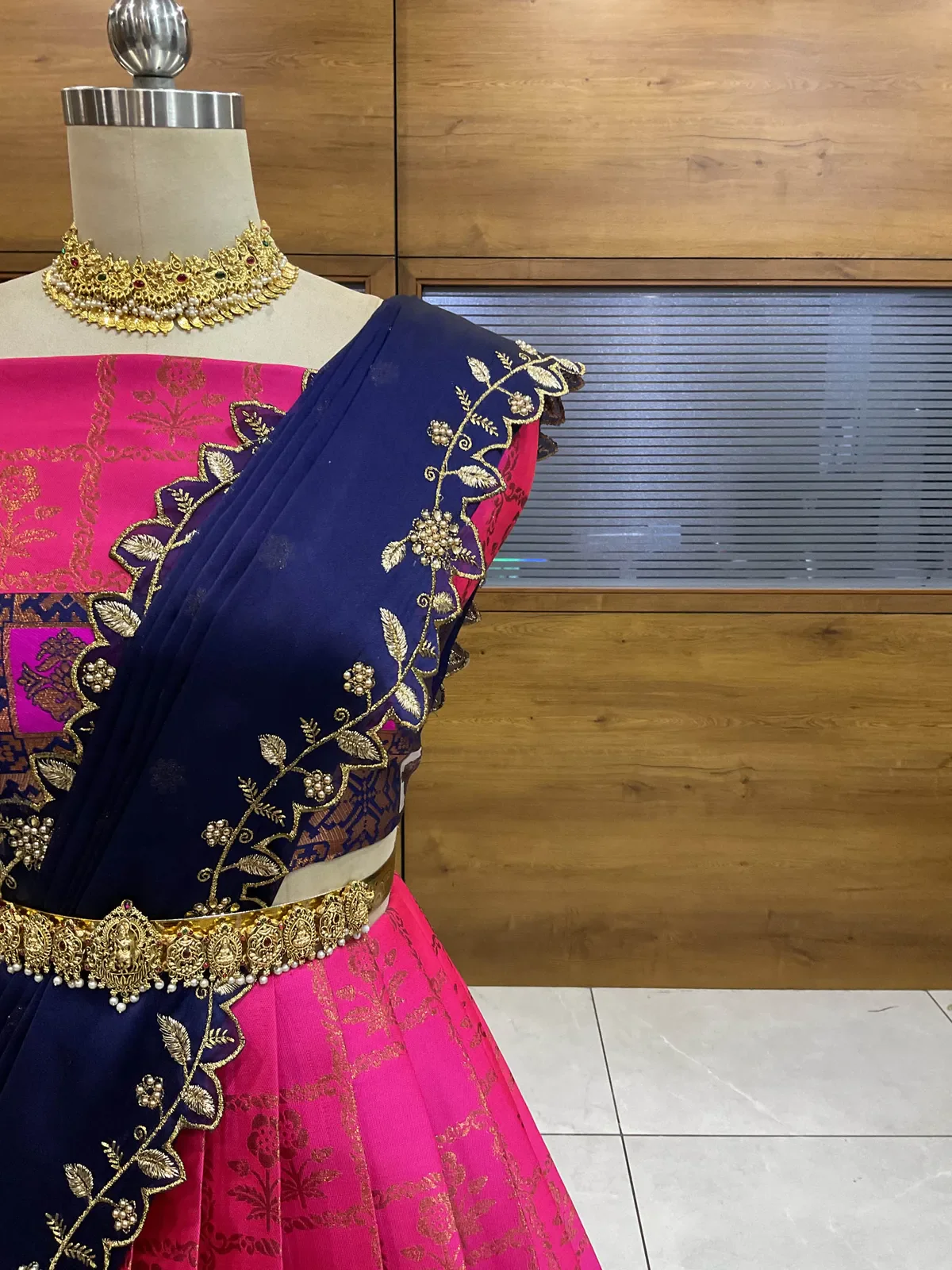South Indian Festival Traditional Half Saree with Embroidered Blouse & Dupatta MultiRango - Image 19