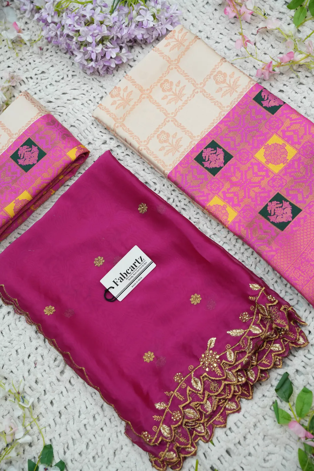 South Indian Festival Traditional Half Saree with Embroidered Blouse & Dupatta MultiRango - Image 40