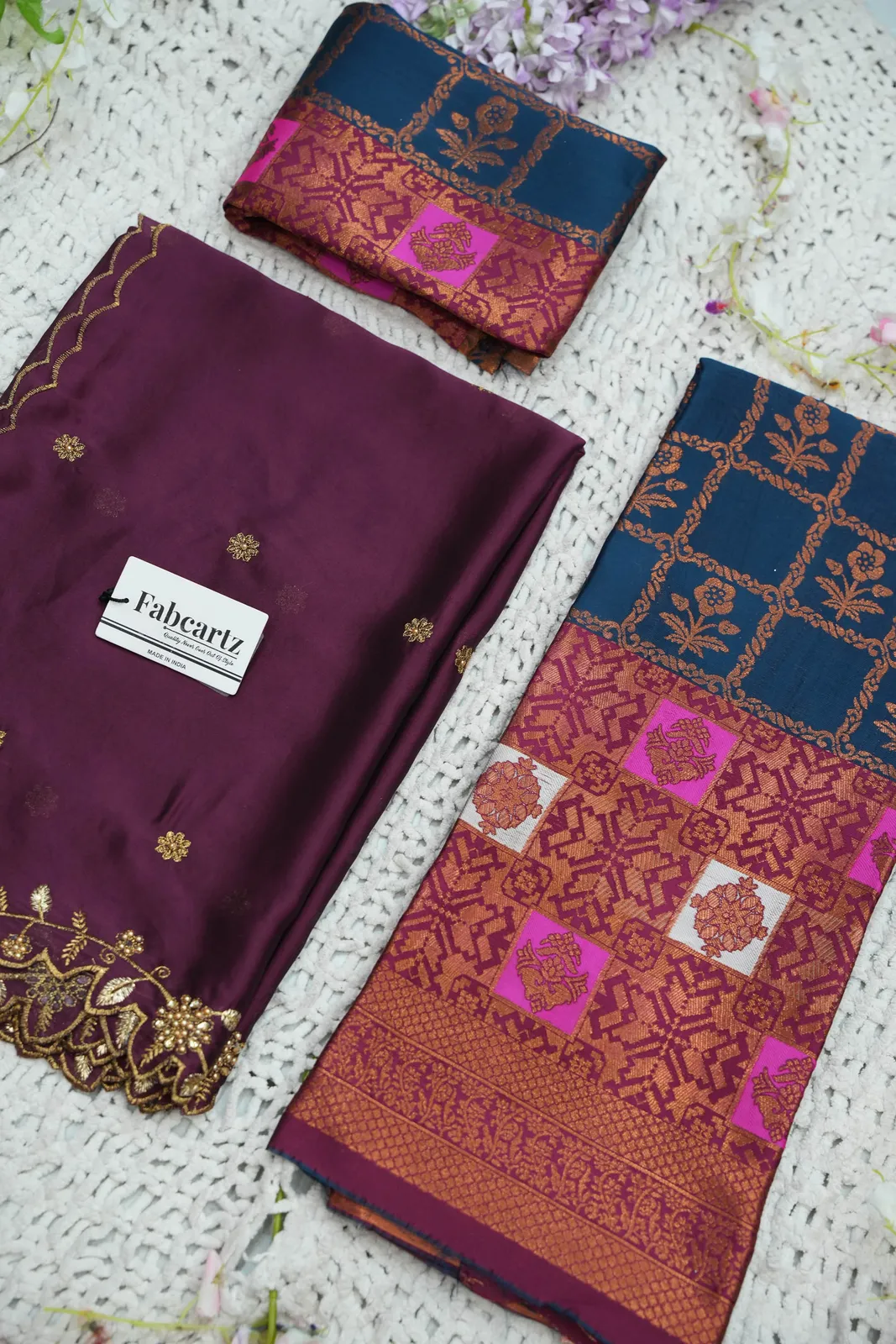 South Indian Festival Traditional Half Saree with Embroidered Blouse & Dupatta MultiRango - Image 47
