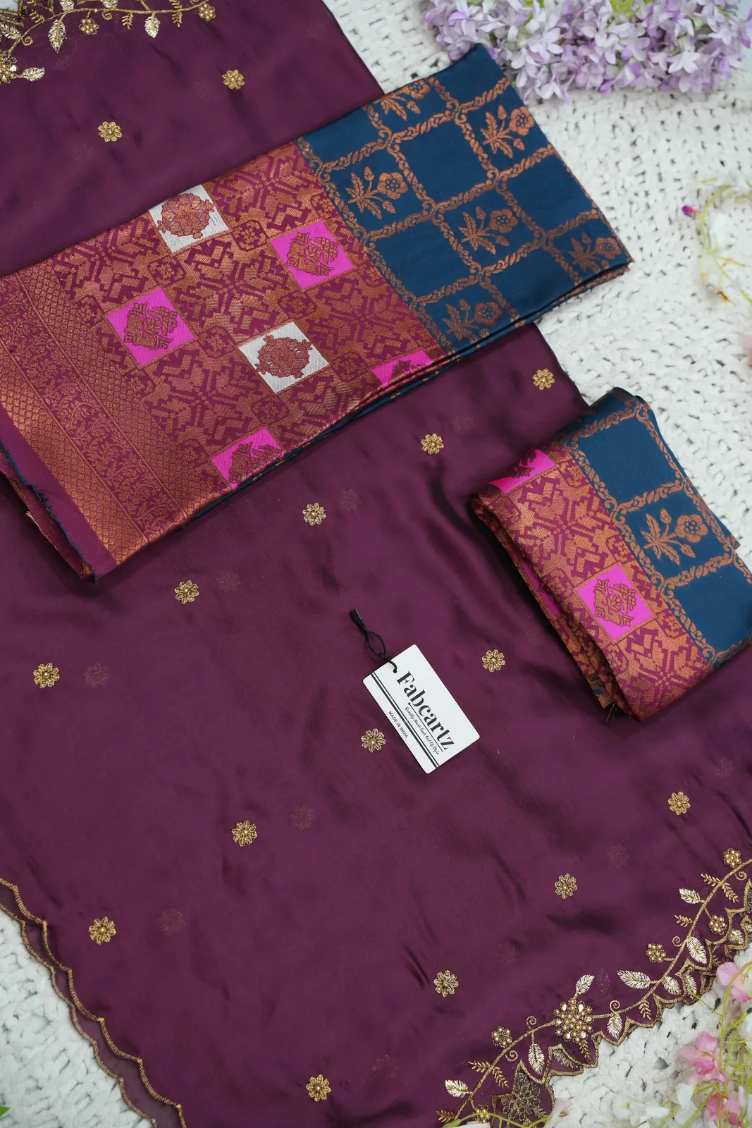 South Indian Festival Traditional Half Saree with Embroidered Blouse & Dupatta MultiRango - Image 49