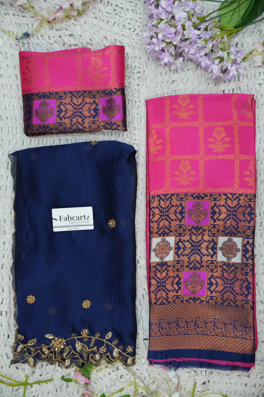 South Indian Festival Traditional Half Saree with Embroidered Blouse & Dupatta MultiRango - Image 52