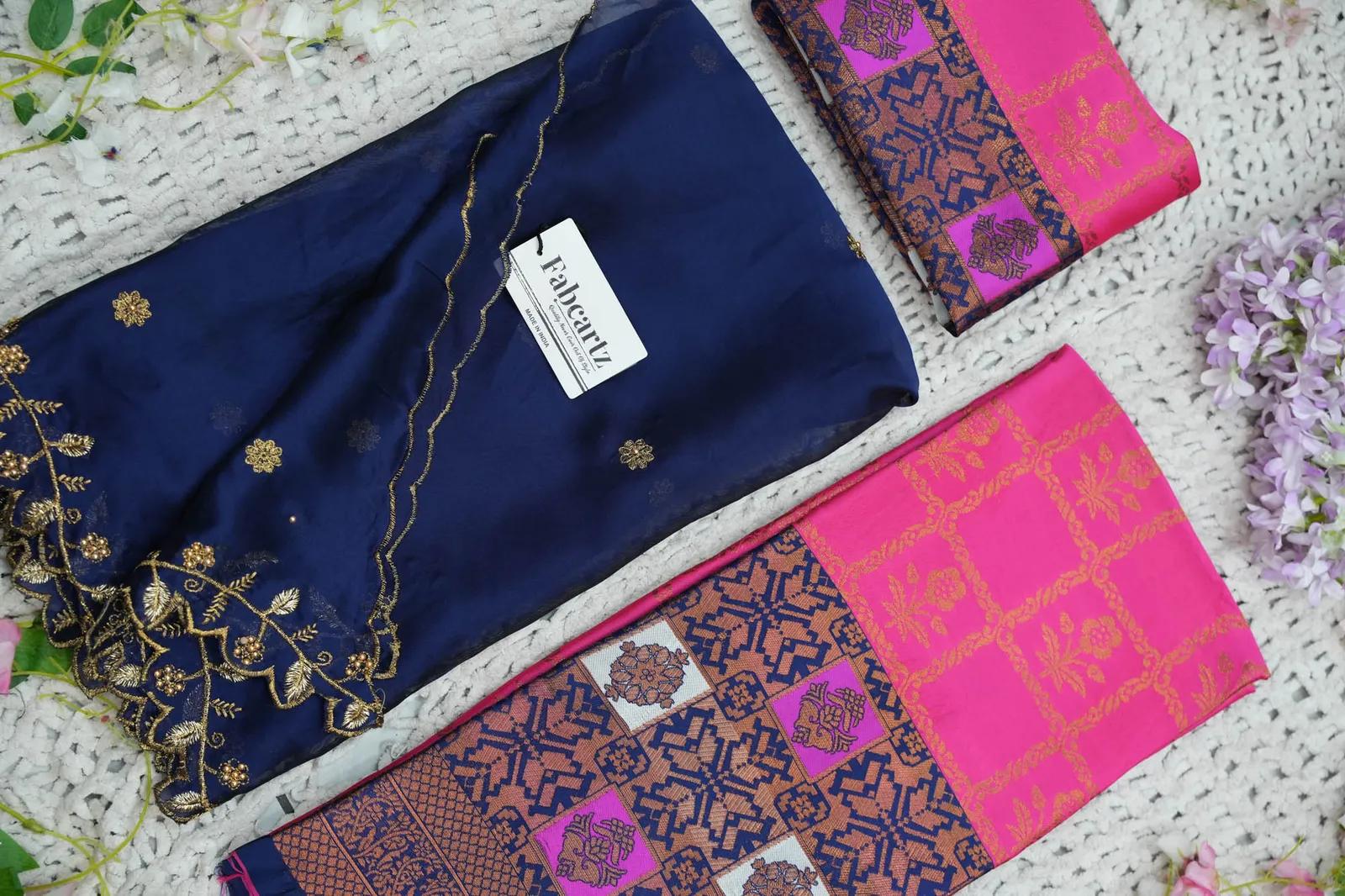 South Indian Festival Traditional Half Saree with Embroidered Blouse & Dupatta MultiRango - Image 53