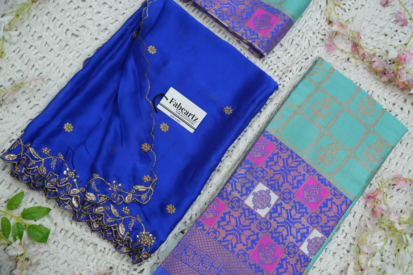 South Indian Festival Traditional Half Saree with Embroidered Blouse & Dupatta MultiRango - Image 67