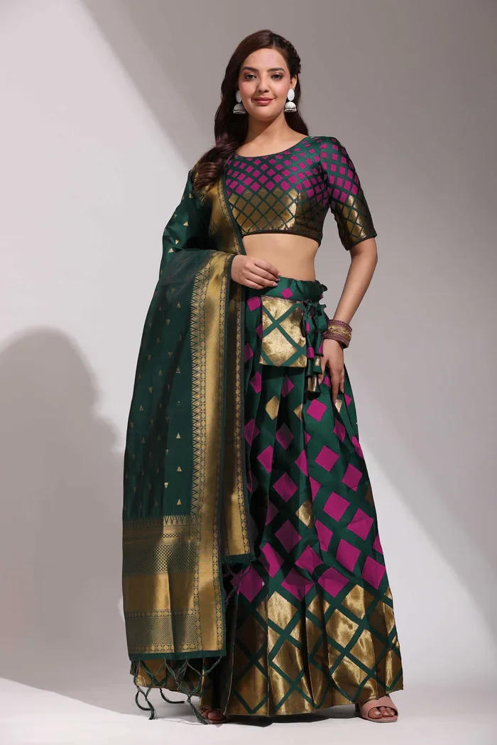 South Indian Festival Traditional Half Saree Multiverse Pattu - Image 11