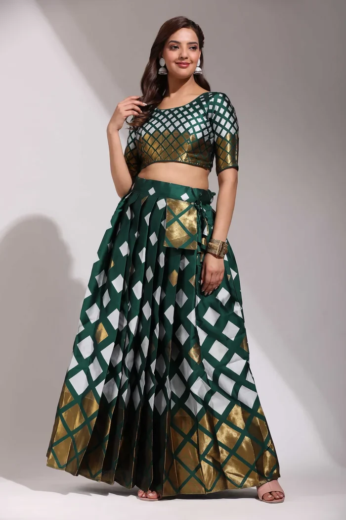 South Indian Festival Traditional Half Saree Multiverse Pattu - Image 5
