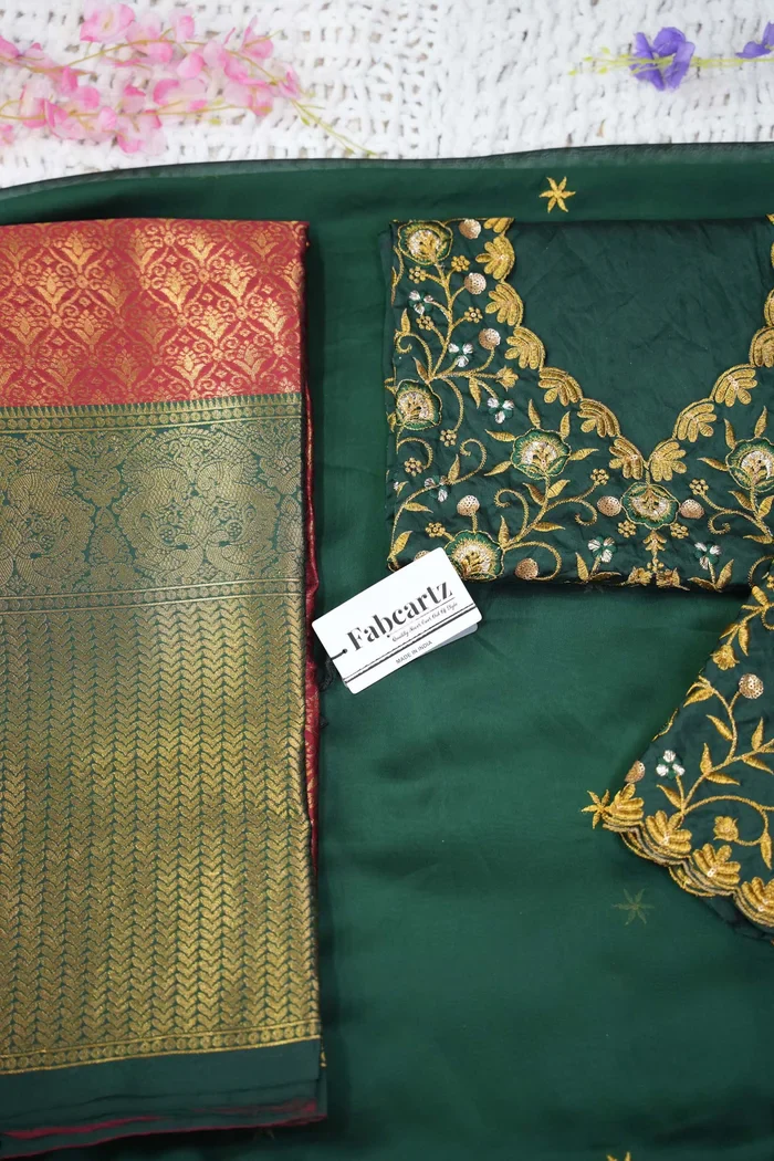 Women's Woven Design zari work Half Saree with Embroidered Blouse and Dupatta Munjyaa - Image 31