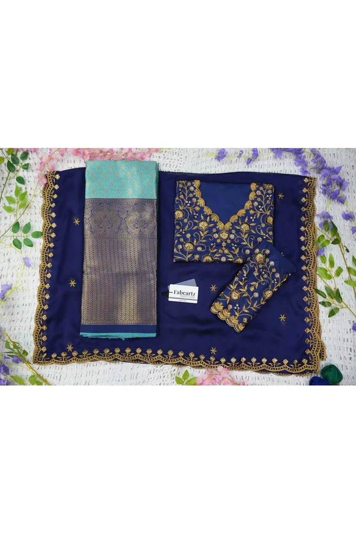 Women's Woven Design zari work Half Saree with Embroidered Blouse and Dupatta Munjyaa - Image 47