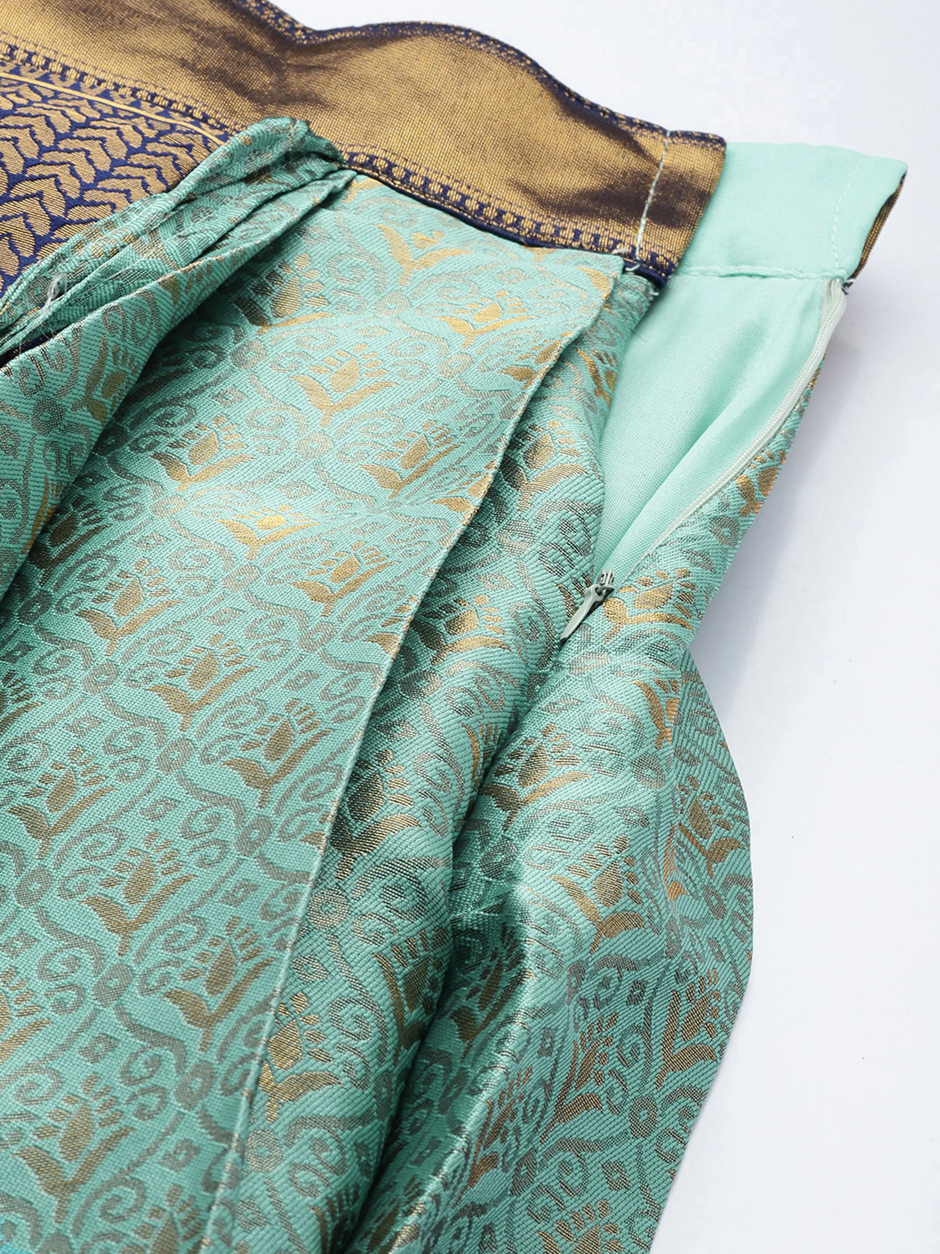 Women's Woven Design zari work Half Saree with Embroidered Blouse and Dupatta Munjya - Image 35