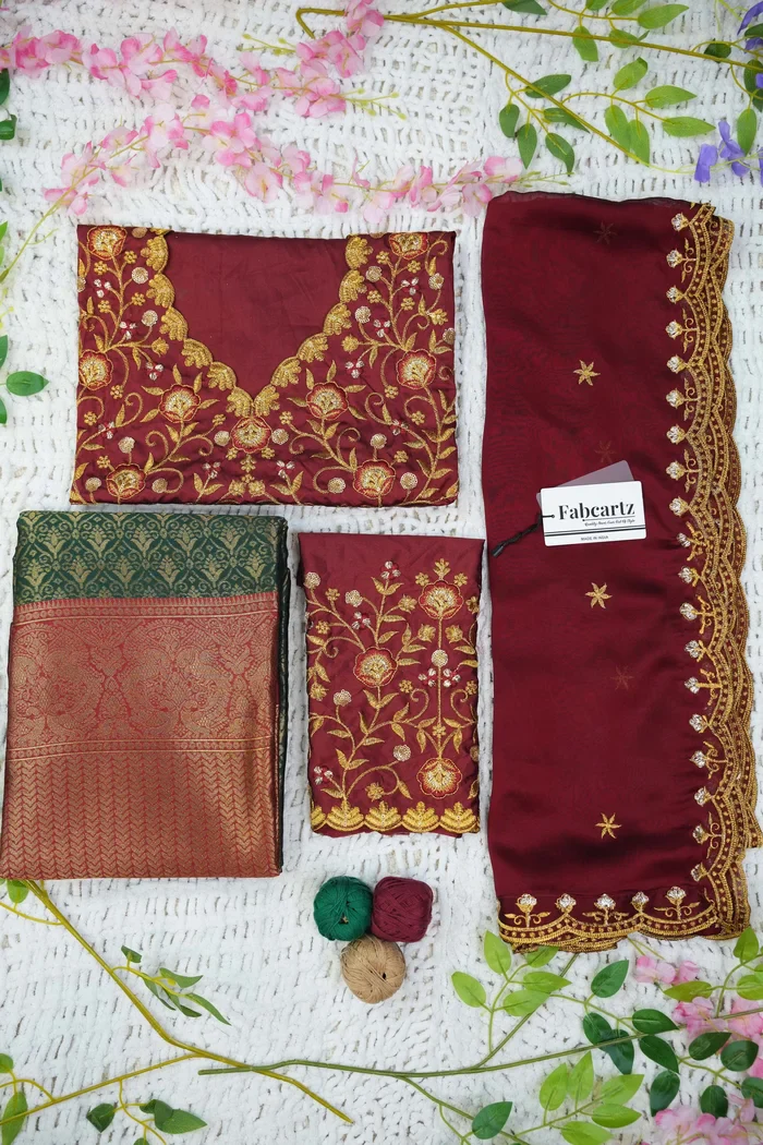 Women's Woven Design zari work Half Saree with Embroidered Blouse and Dupatta Munjya - Image 72