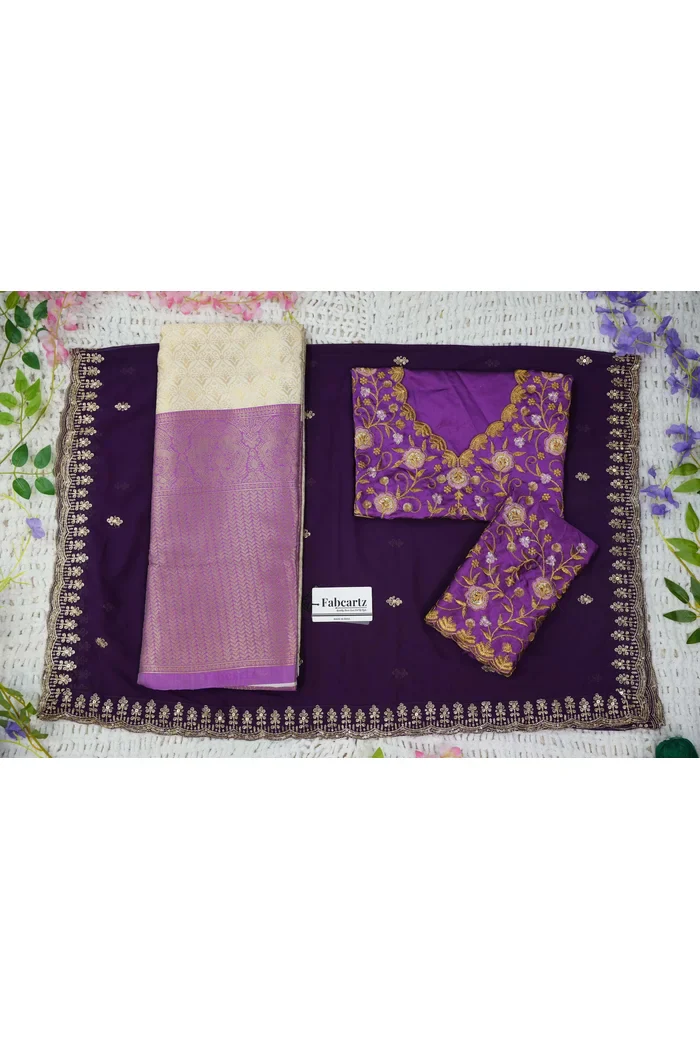 Women's Woven Design zari work Half Saree with Embroidered Blouse and Dupatta Munjya - Image 85