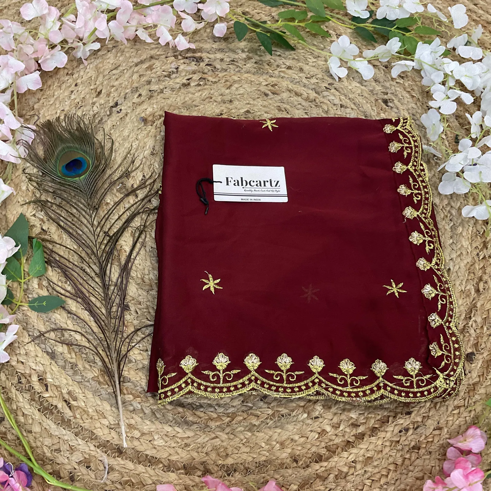 Beautiful Embroidery work Rangoli Dupatta for women | Only Dupatta MunjyaaDup - Image 9