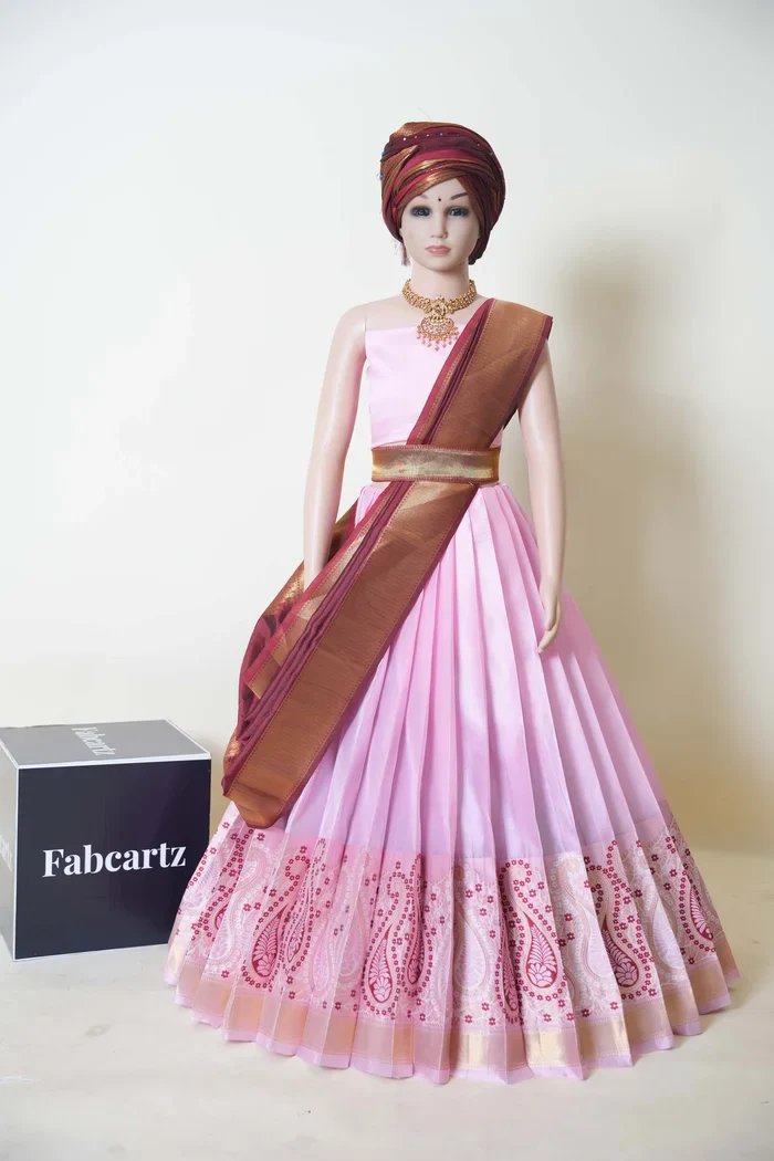 New Kids Traditional South Indian Half Saree ParvatiKids - Image 11