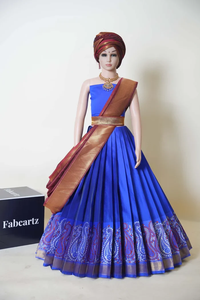 New Kids Traditional South Indian Half Saree ParvatiKids - Image 6