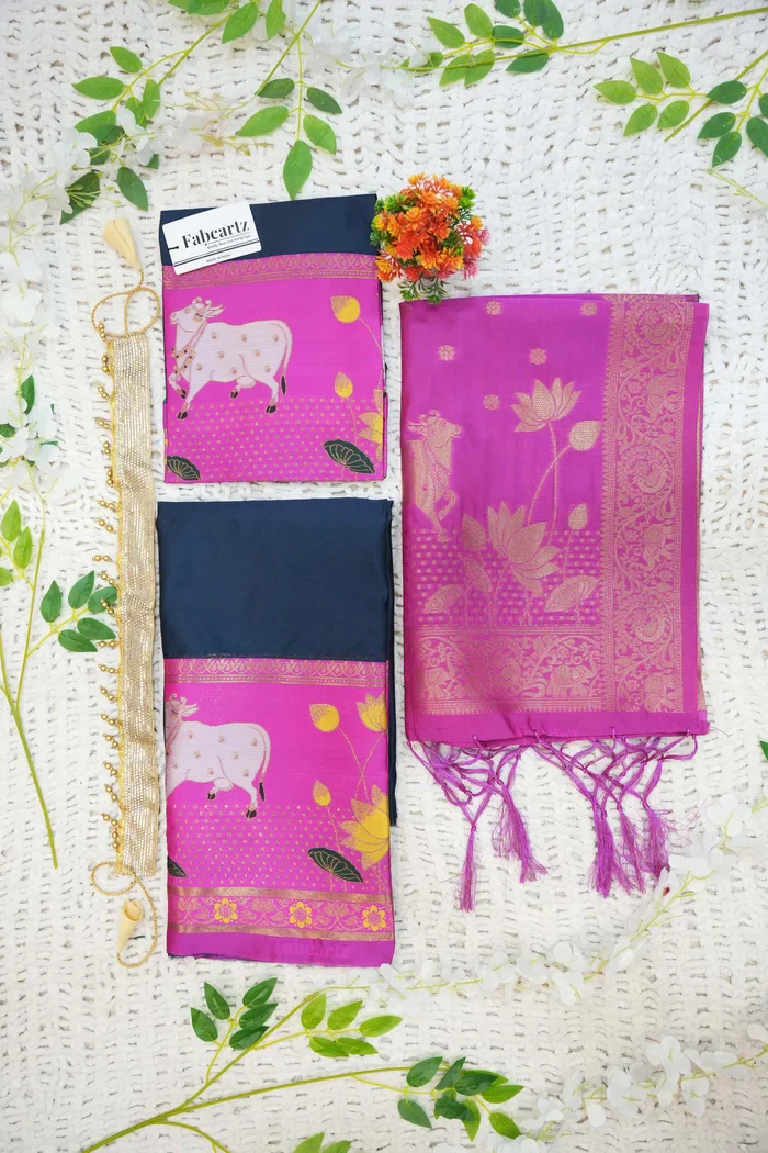 New Kids Traditional South Indian Half Saree KaamDhenuKids - Image 17