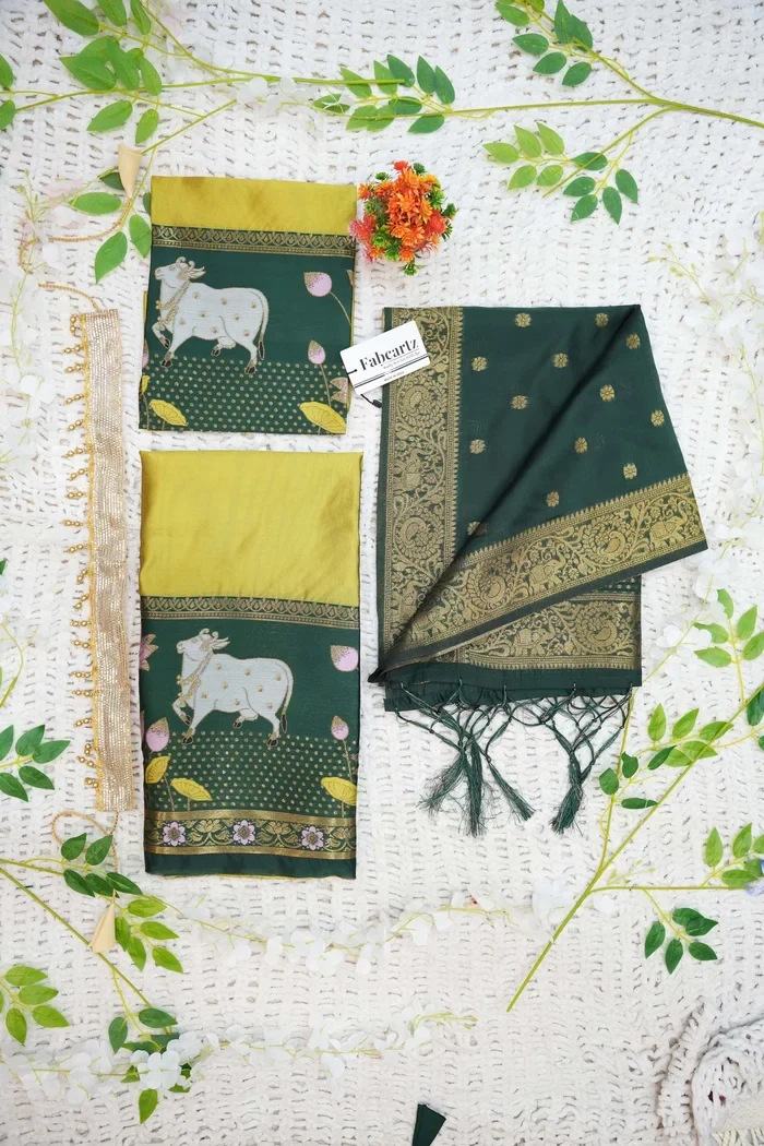 New Kids Traditional South Indian Half Saree KaamDhenuKids - Image 7