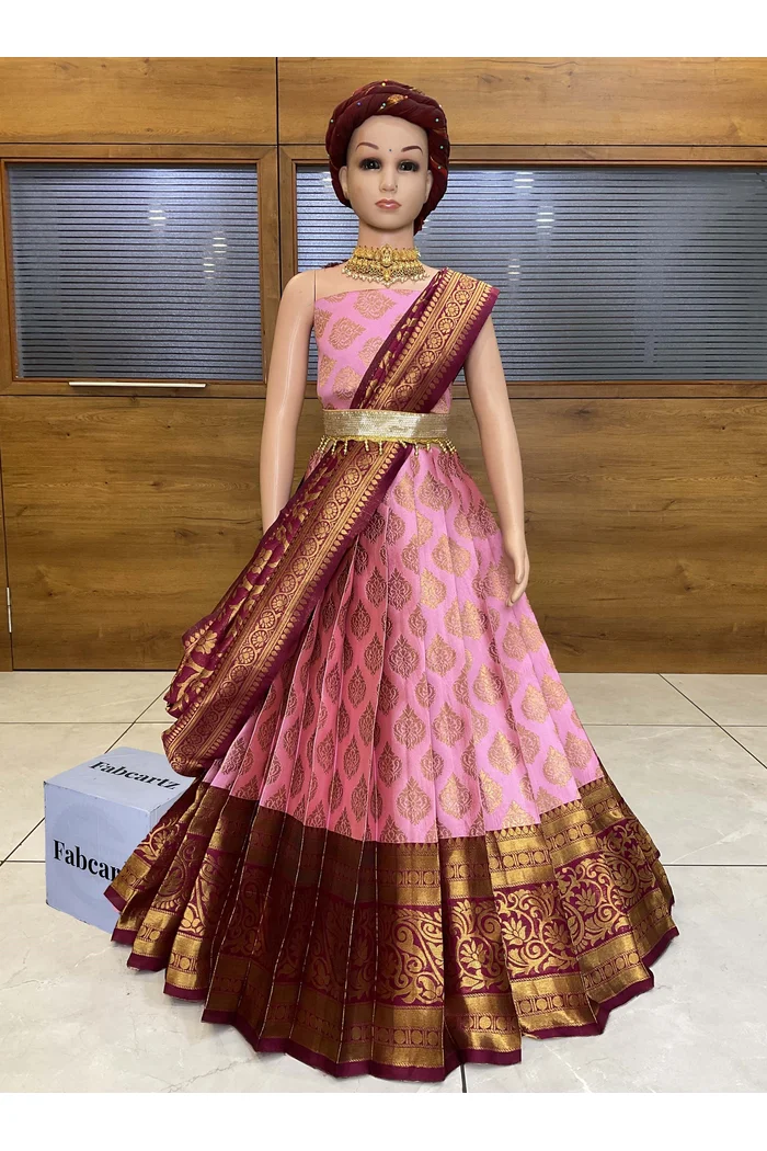 New Kids Traditional South Indian Half Saree AkkuPAttuKids - Image 16