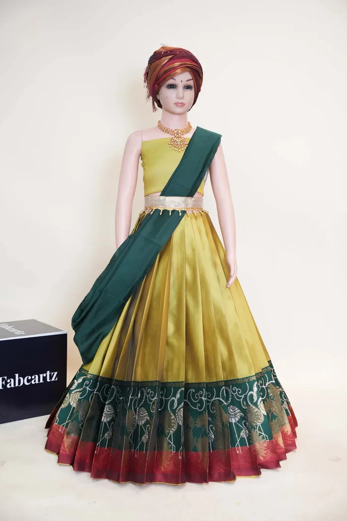 New Kids Traditional South Indian Half Saree HansPAttuKids - Image 5