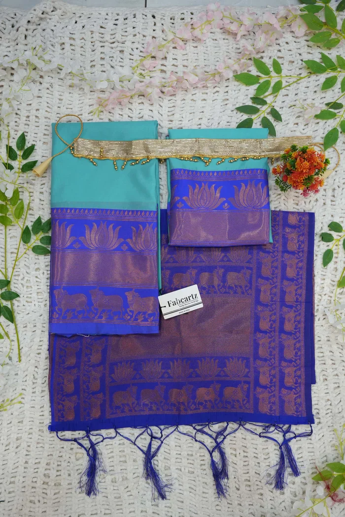 New Kids Traditional South Indian Half Saree LotusPAttuKids - Image 15