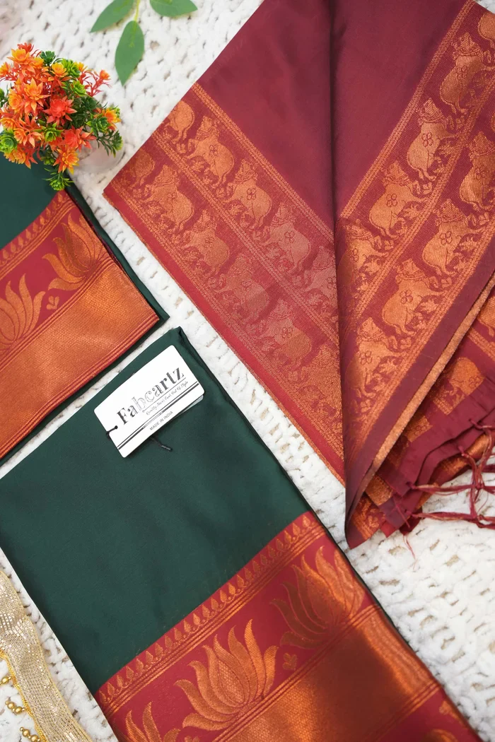New Kids Traditional South Indian Half Saree LotusPAttuKids - Image 3