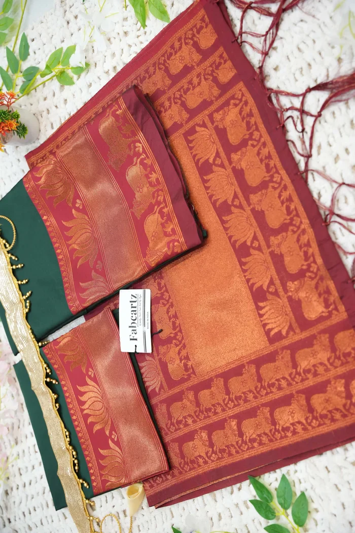 New Kids Traditional South Indian Half Saree LotusPAttuKids - Image 4