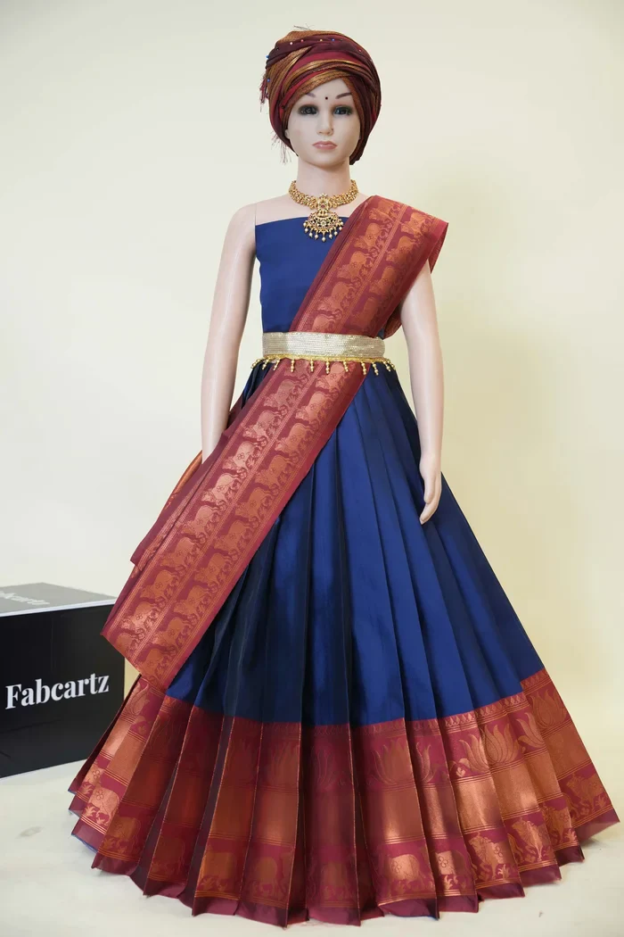 New Kids Traditional South Indian Half Saree LotusPAttuKids - Image 6