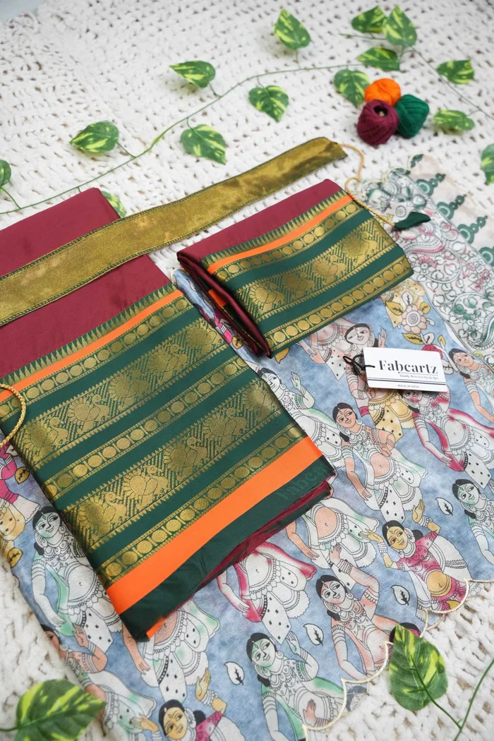 New Kids Traditional South Indian Half Saree JugnooKIDS - Image 11