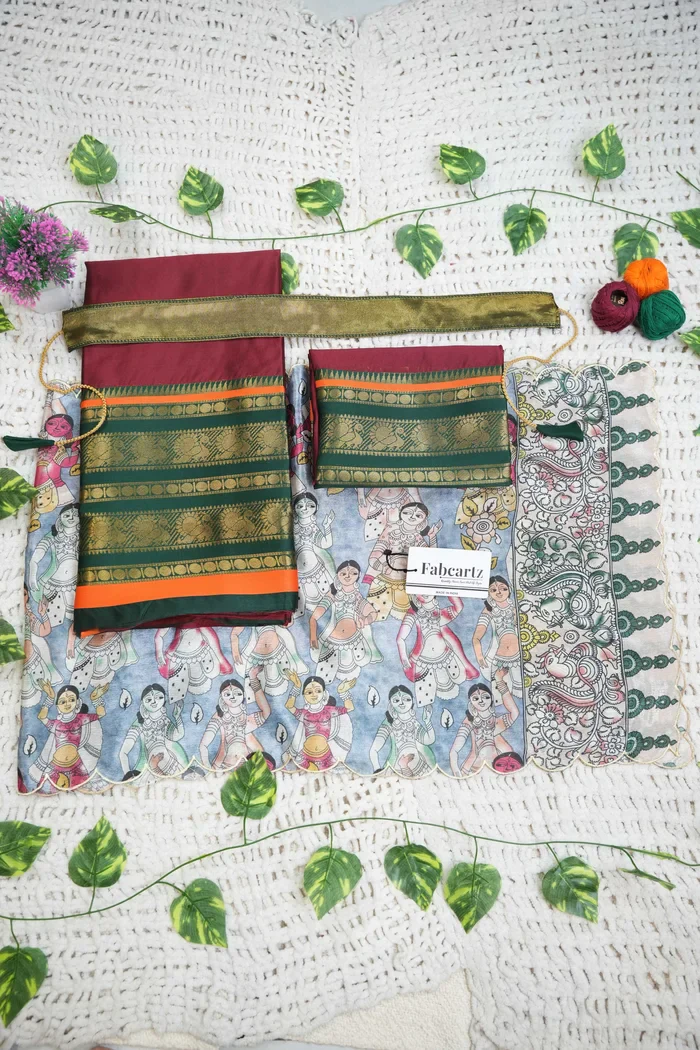 New Kids Traditional South Indian Half Saree JugnooKIDS - Image 12