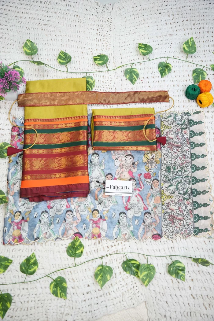 New Kids Traditional South Indian Half Saree JugnooKIDS - Image 18