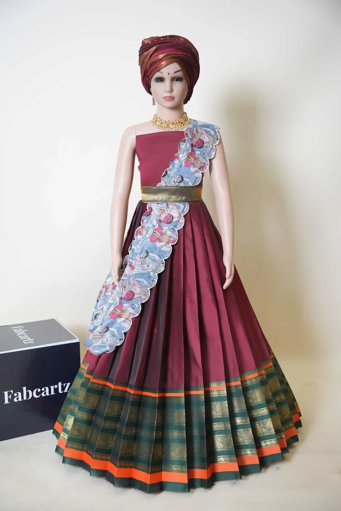 New Kids Traditional South Indian Half Saree JugnooKIDS - Image 7