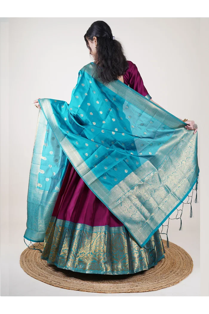 South Indian Festival Traditional Half Saree Aarvi - Image 2