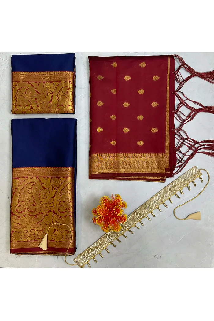 South Indian Festival Traditional Half Saree Aarvi - Image 64