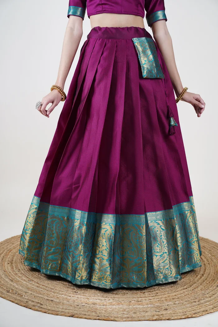 South Indian Festival Traditional Half Saree Aarvi - Image 8