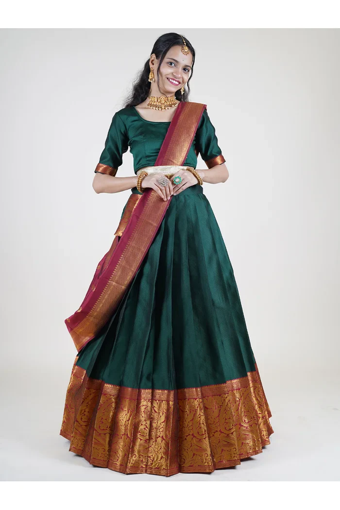 South Indian Festival Traditional Half Saree Aarvi - Image 9