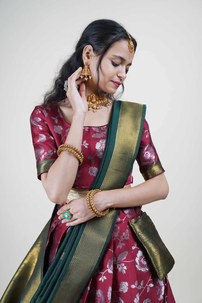 South Indian Festival Traditional Half Saree Chhavi - Image 20