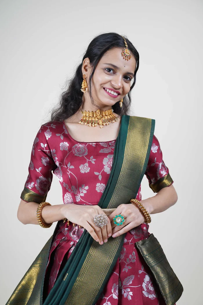 South Indian Festival Traditional Half Saree Chhavi - Image 21