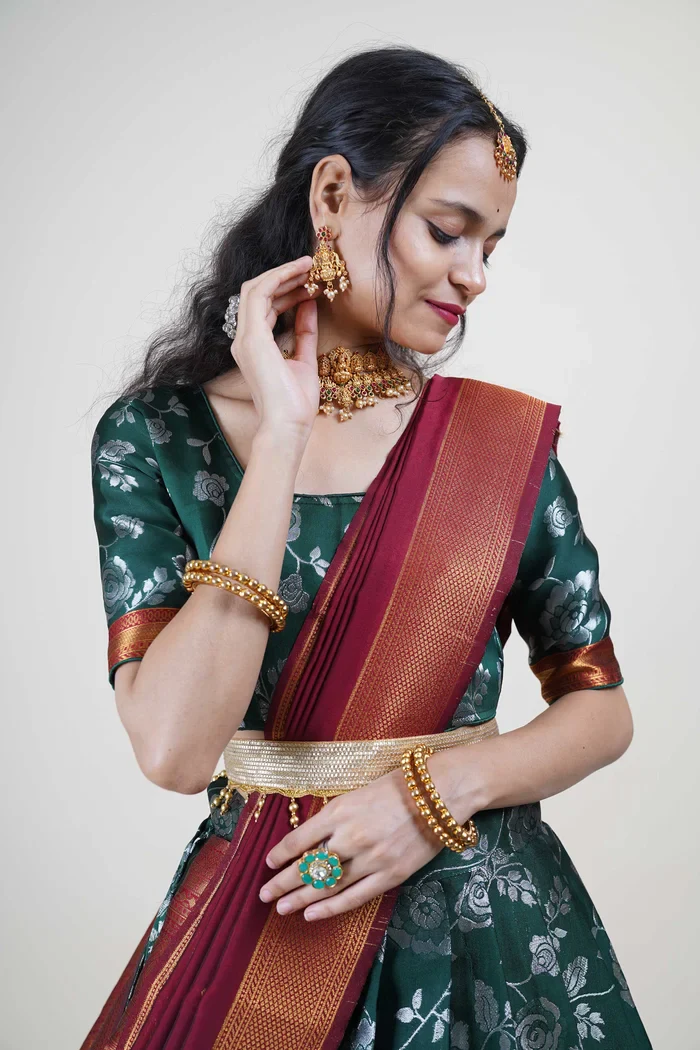South Indian Festival Traditional Half Saree Chhavi - Image 29