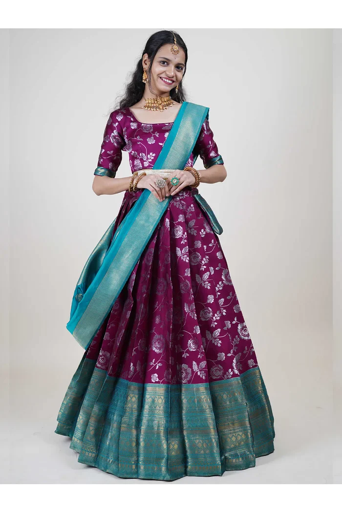 South Indian Festival Traditional Half Saree Chhavi - Image 33