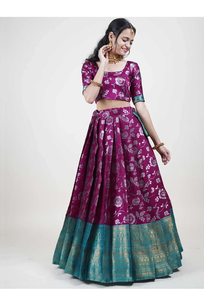 South Indian Festival Traditional Half Saree Chhavi - Image 36