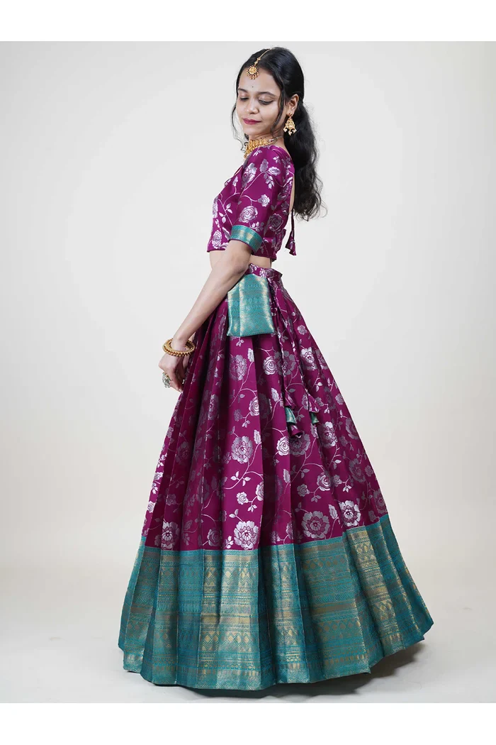 South Indian Festival Traditional Half Saree Chhavi - Image 38