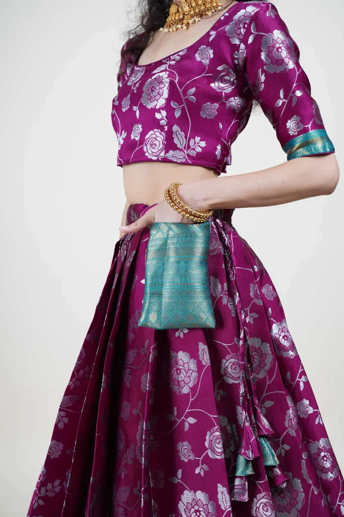 South Indian Festival Traditional Half Saree Chhavi - Image 39
