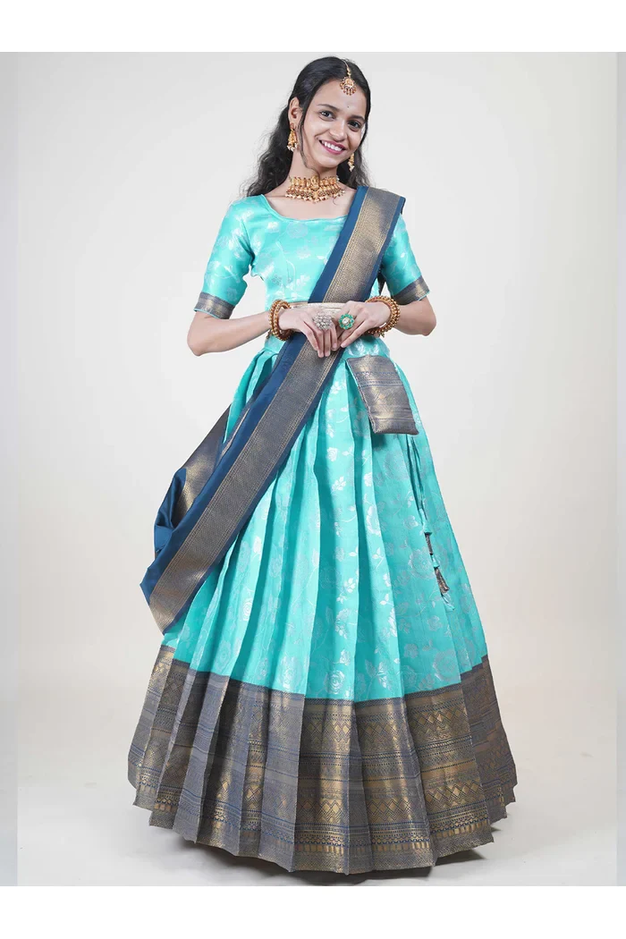 South Indian Festival Traditional Half Saree Chhavi - Image 41