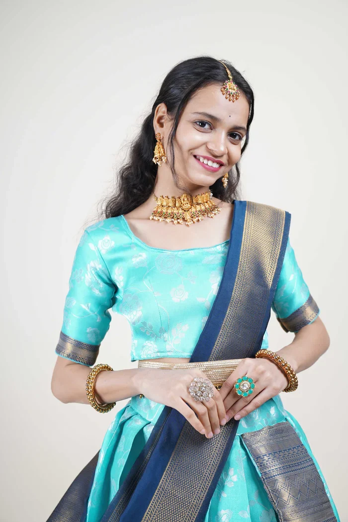 South Indian Festival Traditional Half Saree Chhavi - Image 45